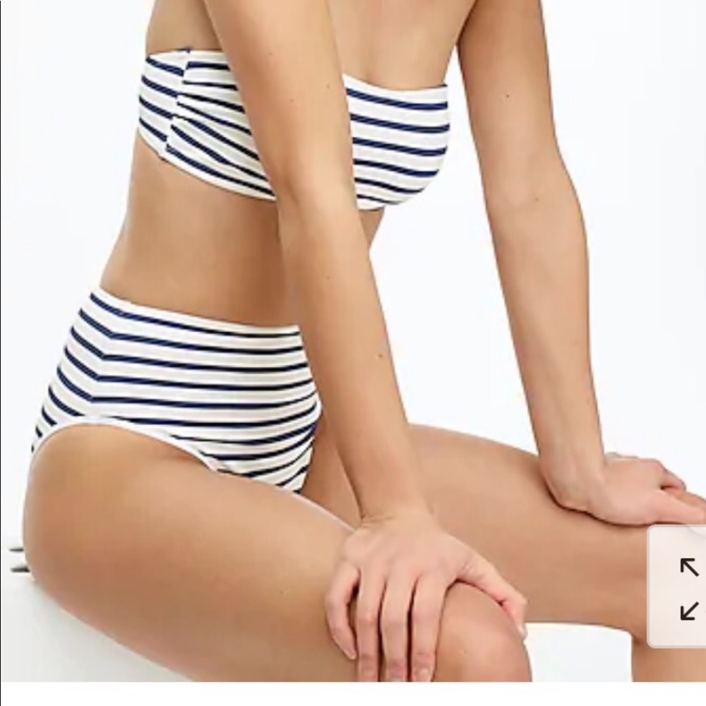 NEW. J. Crew. 2 pieces Swimsuit top & bottom Color White and Navy Stripes